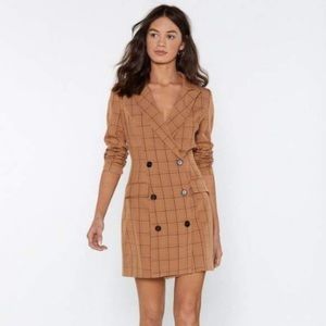 Nasty Gal “Check Her Go” Blazer Dress